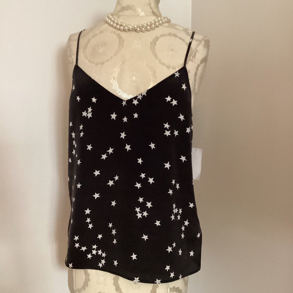 NWT Equipment Femme Layla Silk Cami Black Celestial Star Print XS CASUAL CITY - Picture 3 of 4